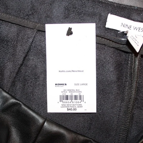 Nine West faux leather skirt (women’s L) (NWT) - Picture 10 of 11